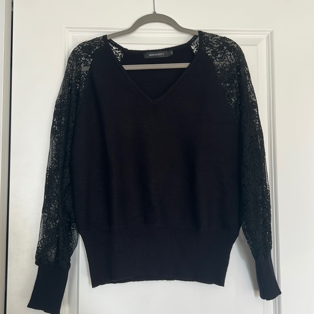 Merokeety Black Blouse